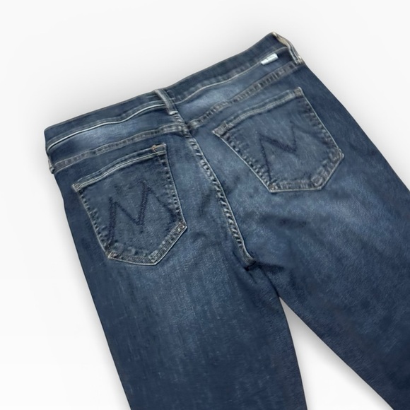 MOTHER DENIM The Ponyboy High-Rise Frayed Ankle Jeans in bake sale brawl size 28 - Picture 7 of 10